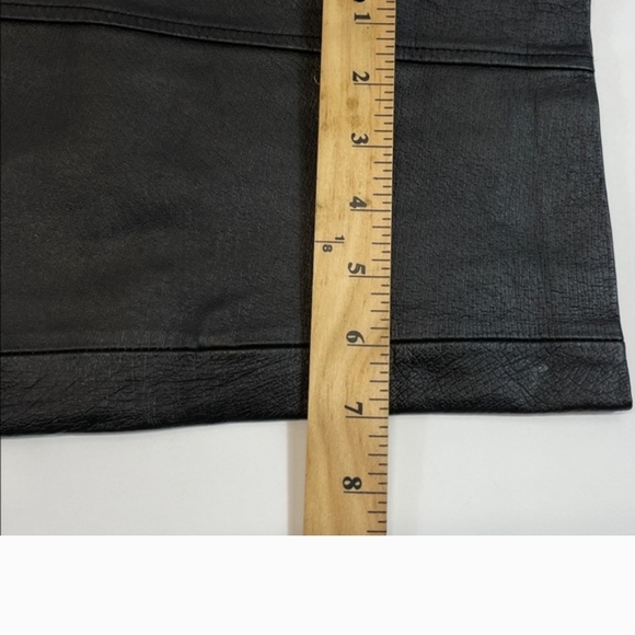 Bagatelle Genuine Leather Women's Black Straight Leg Jeans - Picture 3 of 9